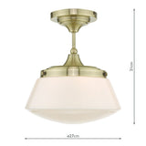 Dar Caden Semi Flush Bathroom Ceiling Light Antique Brass –  from Amos Lighting + Home