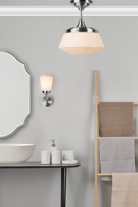 Dar Caden Semi Flush Bathroom Ceiling Light Polished Chrome –  from Amos Lighting + Home