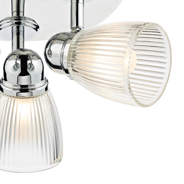 Dar Cedric Bathroom 3 Light Spotlight Polished Chrome Glass IP44 –  from Amos Lighting + Home