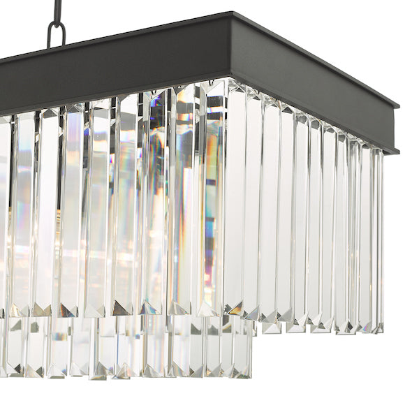 Dar Celeus 6 Light Bar Pendant Chandelier Anthracite & Crystal –  from Amos Lighting + Home