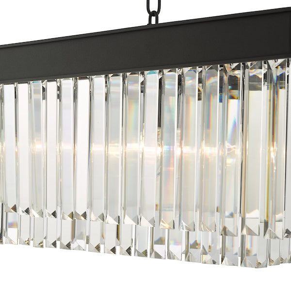 Dar Celeus 6 Light Bar Pendant Chandelier Anthracite & Crystal –  from Amos Lighting + Home