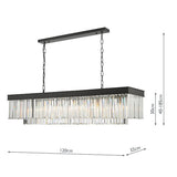 Dar Celeus 6 Light Bar Pendant Chandelier Anthracite & Crystal –  from Amos Lighting + Home