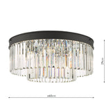 Dar Celeus 6 Light Flush Chandelier Anthracite & Crystal –  from Amos Lighting + Home