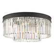 Dar Celeus 6 Light Flush Chandelier Anthracite & Crystal –  from Amos Lighting + Home