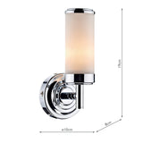 Dar Century Bathroom Wall Light Polished Chrome Opal Glass IP44 –  from Amos Lighting + Home