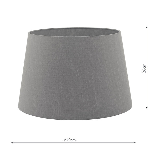 Dar Cezanne 40cm Slate Grey Faux Silk Tapered Drum –  from Amos Lighting + Home