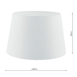 Dar Cezanne 40cm White Faux Silk Tapered Drum –  from Amos Lighting + Home