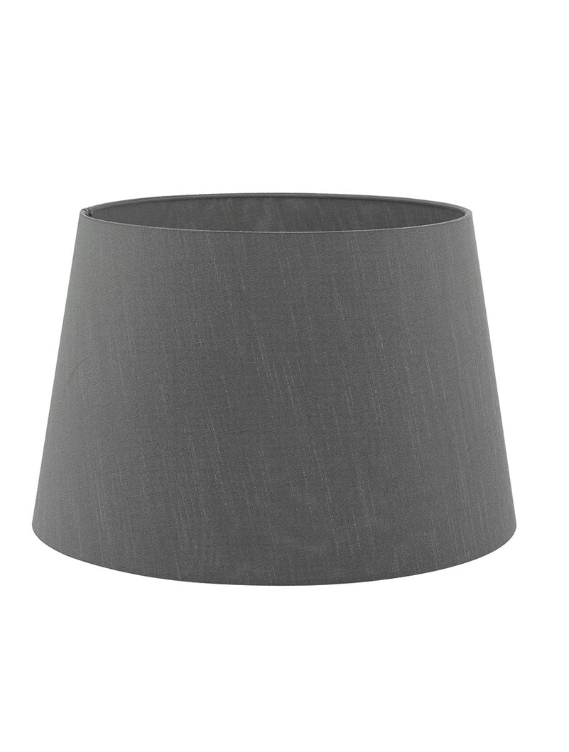 Dar Cezanne 45cm Slate Grey Faux Silk Tapered Drum –  from Amos Lighting + Home