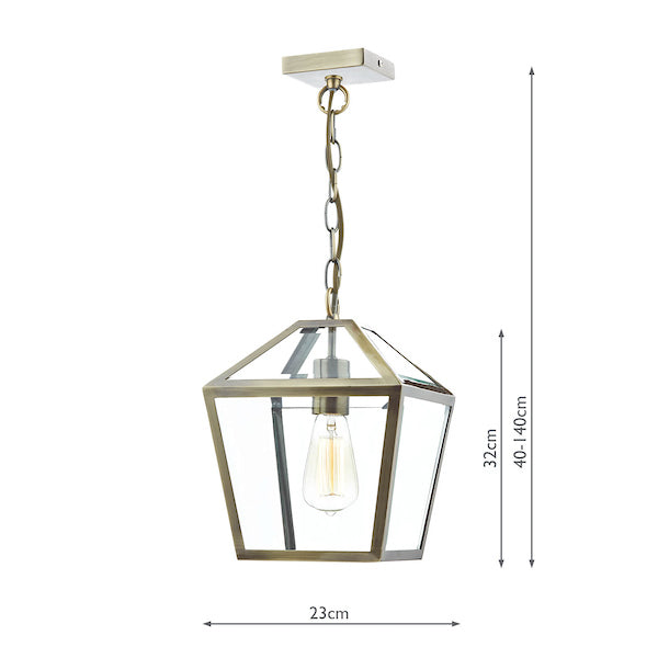 Dar Churchill Lantern Pendant Antique Brass –  from Amos Lighting + Home