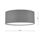 Dar Cierro 3 Light Flush Grey 40cm –  from Amos Lighting + Home