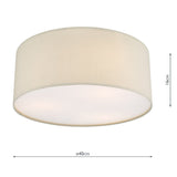 Dar Cierro 3 Light Flush Taupe 40cm –  from Amos Lighting + Home