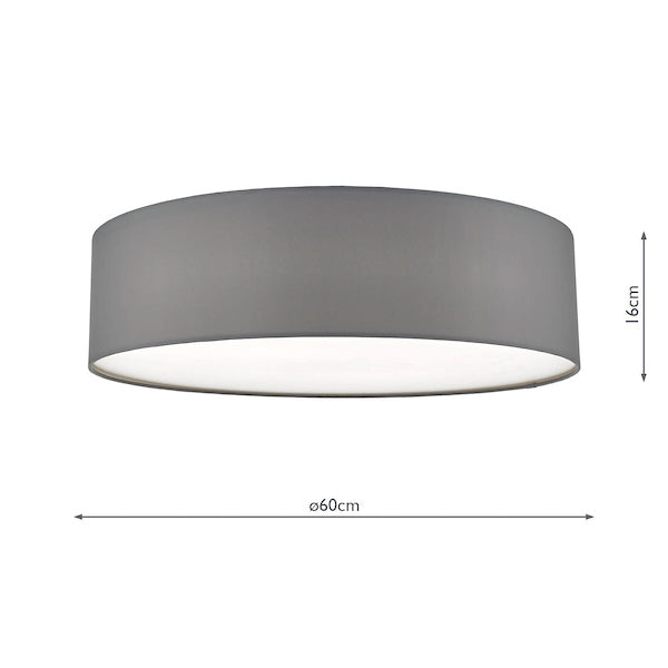 Dar Cierro 4 Light Flush Grey 60cm –  from Amos Lighting + Home