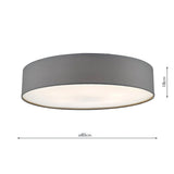 Dar Cierro 6 Light Flush Grey 80cm –  from Amos Lighting + Home