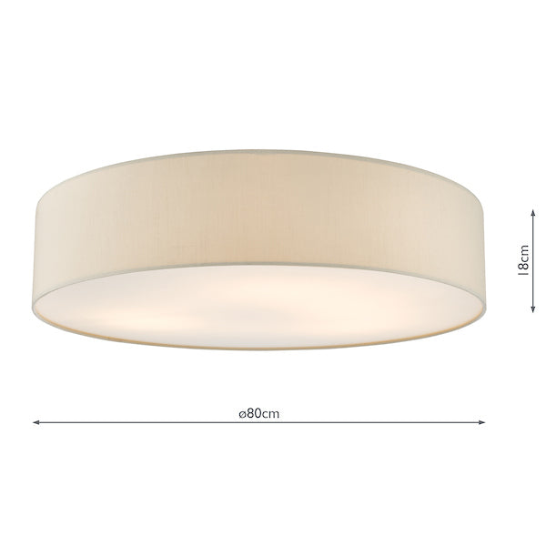 Dar Cierro 6 Light Flush Taupe 80cm –  from Amos Lighting + Home