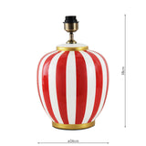 Dar Circus Ceramic Table Lamp Red &amp; White Base Only –  from Amos Lighting + Home