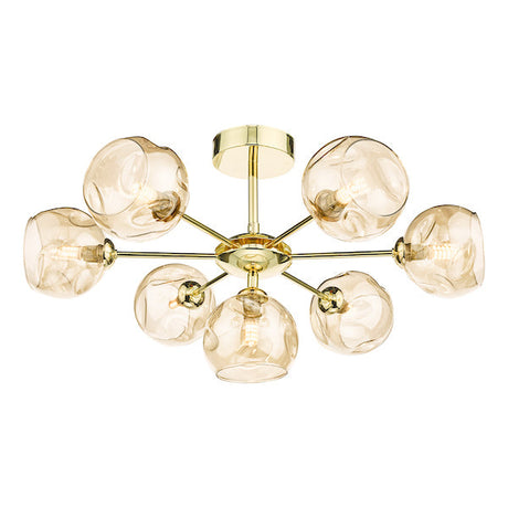 Dar Cohen 7lt Semi-Flush Gold & Open Champagne Glass –  from Amos Lighting + Home