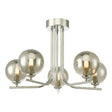 Dar Cradle 5 Light Semi Flush Polished Chrome Smoked Glass –  from Amos Lighting + Home