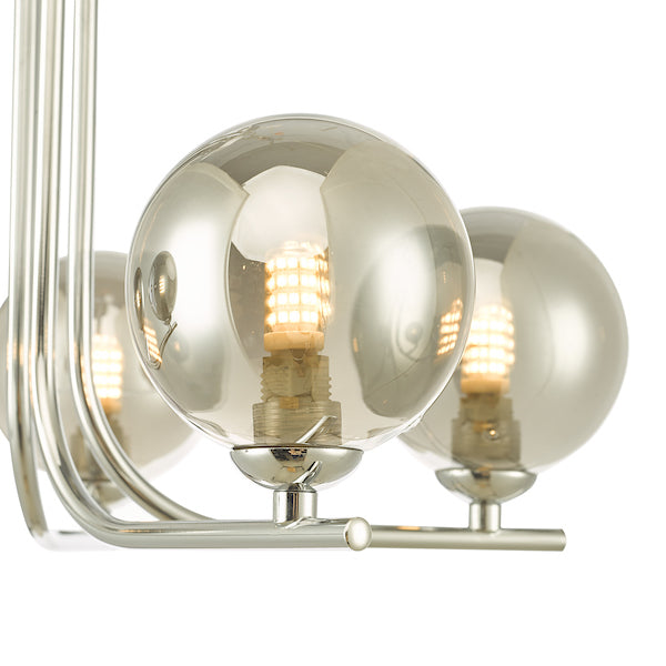 Dar Cradle 5 Light Semi Flush Polished Chrome Smoked Glass –  from Amos Lighting + Home