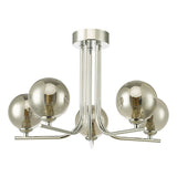 Dar Cradle 5 Light Semi Flush Polished Chrome Smoked Glass –  from Amos Lighting + Home