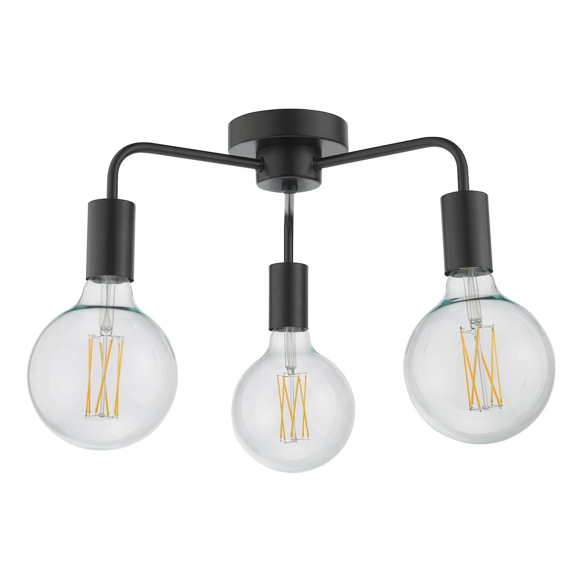 Dar Dena 3 Light Flush Matt Black –  from Amos Lighting + Home