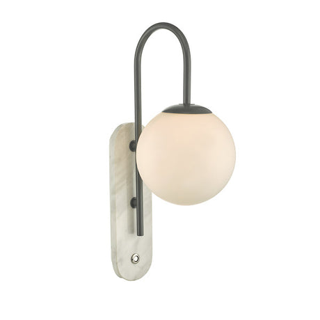 Dar Deuce Bathroom Wall Light Marble with Opal Glass –  from Amos Lighting + Home