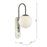 Dar Deuce Bathroom Wall Light Marble with Opal Glass –  from Amos Lighting + Home