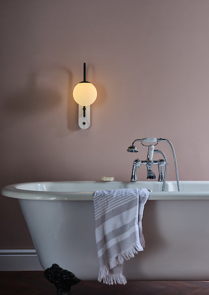 Dar Deuce Bathroom Wall Light Marble with Opal Glass –  from Amos Lighting + Home