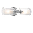 Dar Elba Bathroom 2 Light Wall Light Polished Chrome Glass IP44 –  from Amos Lighting + Home