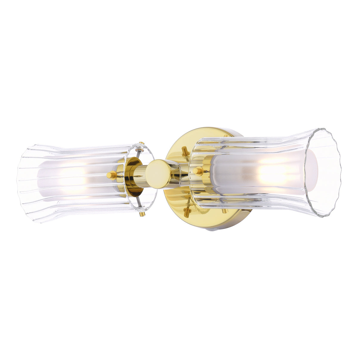 Dar Elba Bathroom 2 Light Wall Light Polished Gold Glass IP44 –  from Amos Lighting + Home