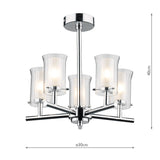 Dar Elba Bathroom 5 Light Semi Flush Chandelier Polished Chrome IP44 –  from Amos Lighting + Home