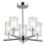 Dar Elba Bathroom 5 Light Semi Flush Chandelier Polished Chrome IP44 –  from Amos Lighting + Home