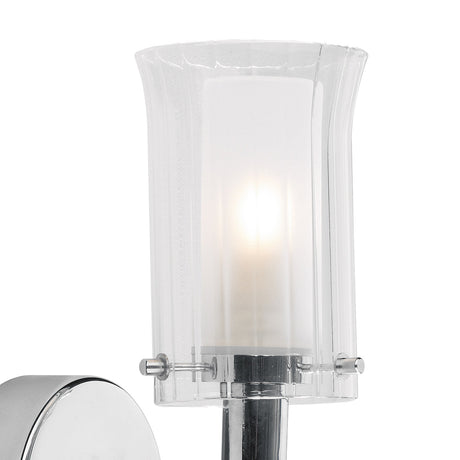 Dar Elba Bathroom Wall Light Polished Chrome Glass IP44 –  from Amos Lighting + Home