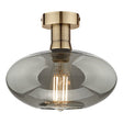 Dar Emerson Semi Flush Antique Brass & Oval Smoked Glass –  from Amos Lighting + Home