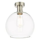 Dar Emerson Semi Flush Antique Chrome & Round Clear Glass –  from Amos Lighting + Home