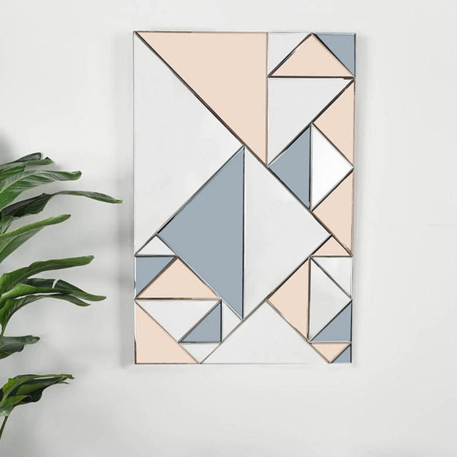 Dar Ephesus Rectangle Mirror Rose Gold & Smoke Blue –  from Amos Lighting + Home