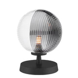 Dar Esben Table Lamp Matt Black & Smoked/Clear Ribbed Glass –  from Amos Lighting + Home