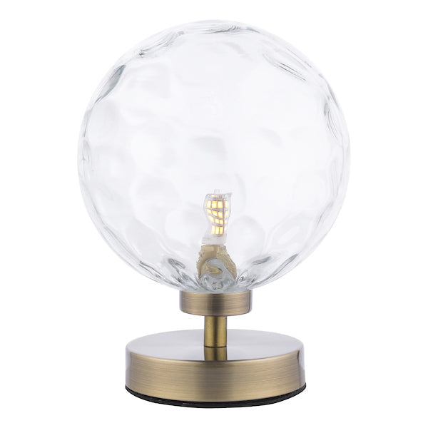 Dar Esben Touch Table Lamp Antique Brass with Clear Dimpled Glass –  from Amos Lighting + Home