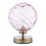 Dar Esben Touch Table Lamp Antique Brass with Pink Glass –  from Amos Lighting + Home