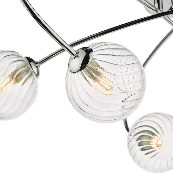 Dar Etta 6lt Semi Flush Ceiling Light Chrome with Clear Glass –  from Amos Lighting + Home