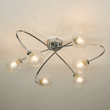 Dar Etta 6lt Semi Flush Ceiling Light Chrome with Clear Glass –  from Amos Lighting + Home