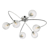 Dar Etta 6lt Semi Flush Ceiling Light Chrome with Clear Glass –  from Amos Lighting + Home