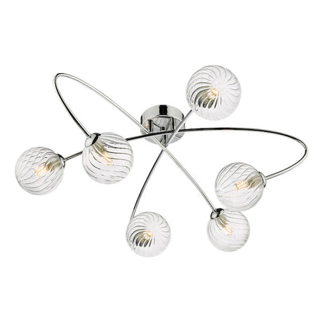 Dar Etta 6lt Semi Flush Ceiling Light Chrome with Clear Glass –  from Amos Lighting + Home