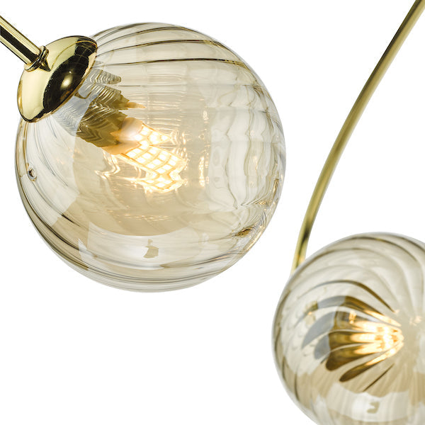 Dar Etta 6lt Semi Flush Ceiling Light Gold with Champagne Glass –  from Amos Lighting + Home