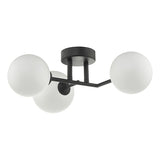 Dar Euan 3 Light Flush Ceiling Light Black –  from Amos Lighting + Home