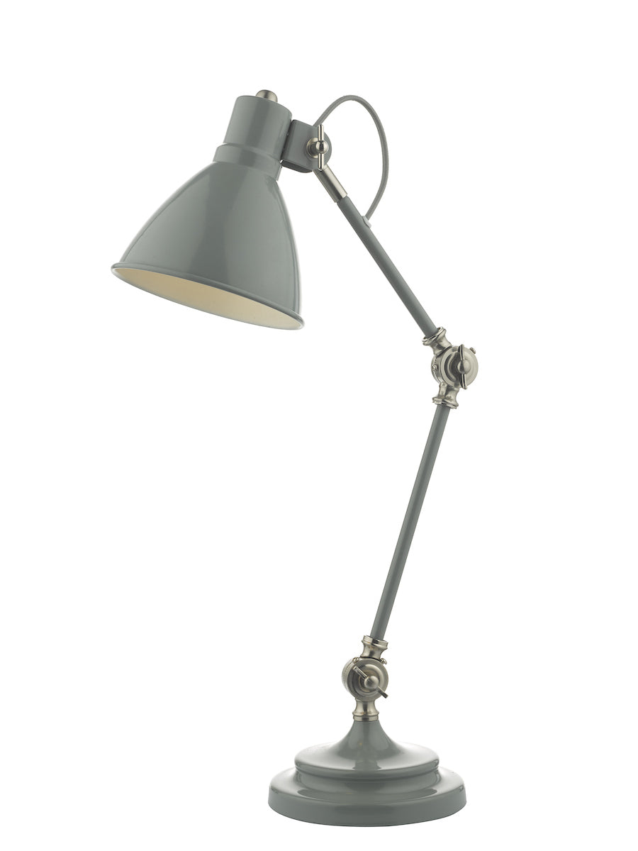 Dar Eunice Task Desk Lamp Grey Satin and Nickel –  from Amos Lighting + Home