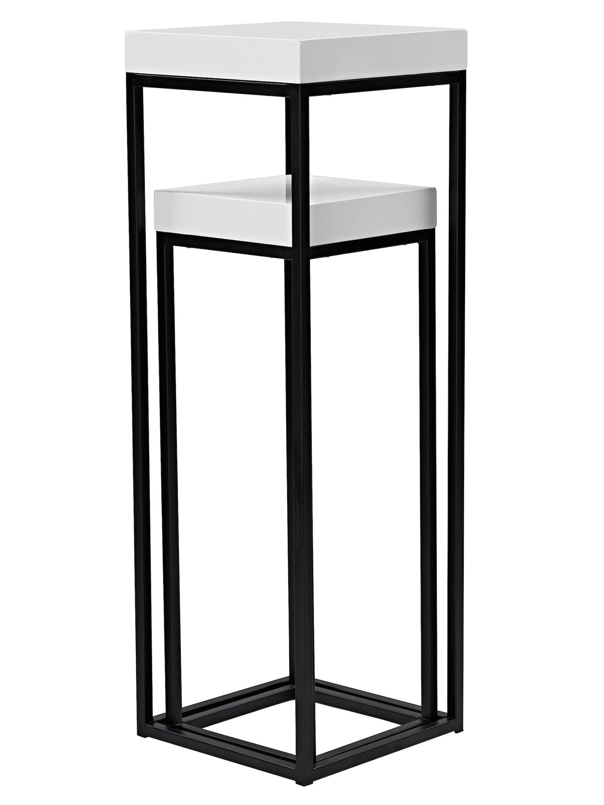 Dar Fabio Nest of 2 White Gloss Top Plant Stands –  from Amos Lighting + Home