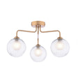 Dar Feya 3 Light Semi-Flush Antique Bronze & Clear/Opal Glass –  from Amos Lighting + Home