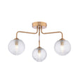 Dar Feya 3 Light Semi-Flush Antique Bronze & Ribbed Glass –  from Amos Lighting + Home