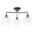 Dar Feya 3 Light Semi-Flush Matt Black & Clear/Opal Glass –  from Amos Lighting + Home