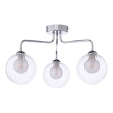 Dar Feya 3 Light Semi-Flush Polished Chrome & Clear/Opal Glass –  from Amos Lighting + Home